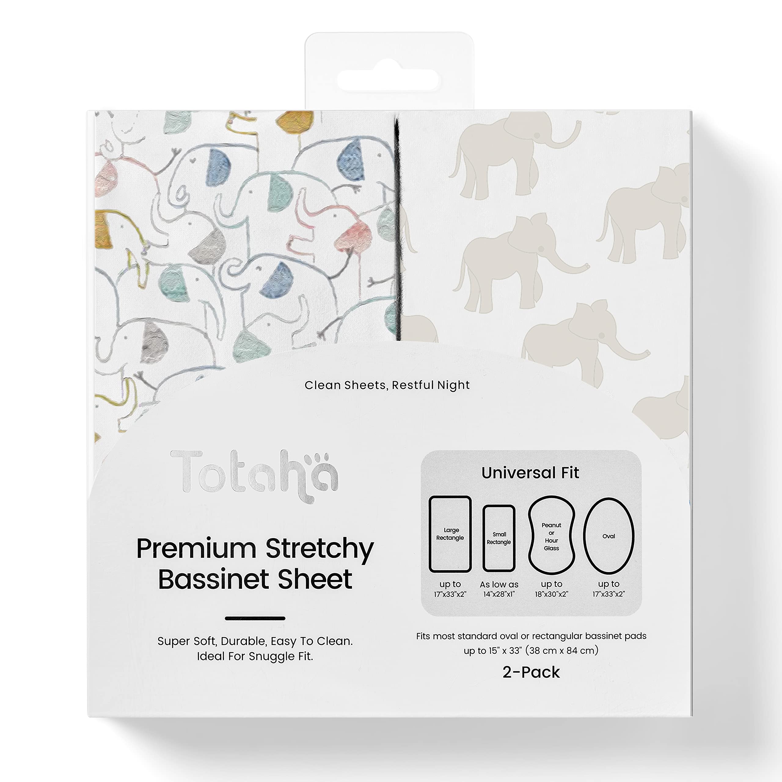 Photo 1 of 2-Pack Premium Elephant Crib Sheets  - Jersey Fitted Crib Sheet, 