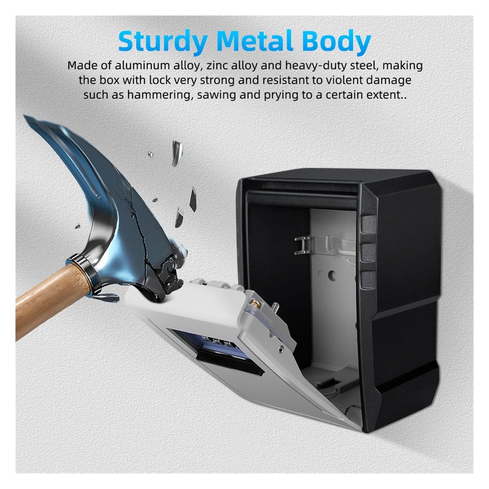 Caja de seguridad waterproof de metal de 4 estrellas almacenamiento de seguridad montado en la pared para oficina en casa y hoteles caja fuerte para les resistente al robo al aire libre