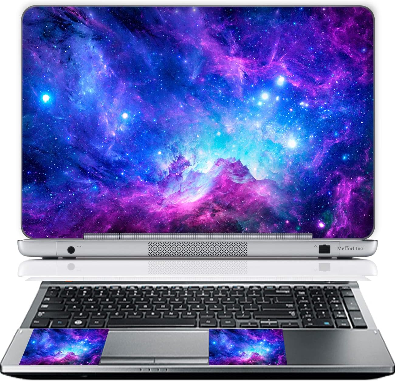 15 15.6 Inch Laptop Skin Sticker Cover Premium Sticker Cover Art Decal Decorative (Included 2 Wrist Pad Skins) - Galaxy Clouds
