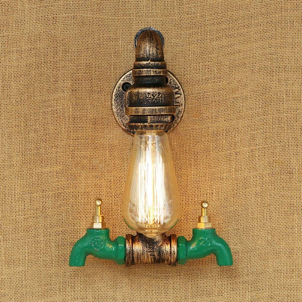 Applique tuyau de fer rétro avec robinet déco style industriel - 8