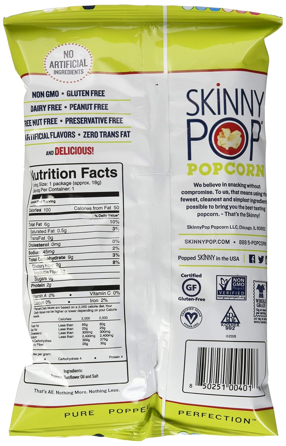 Skinny pop label