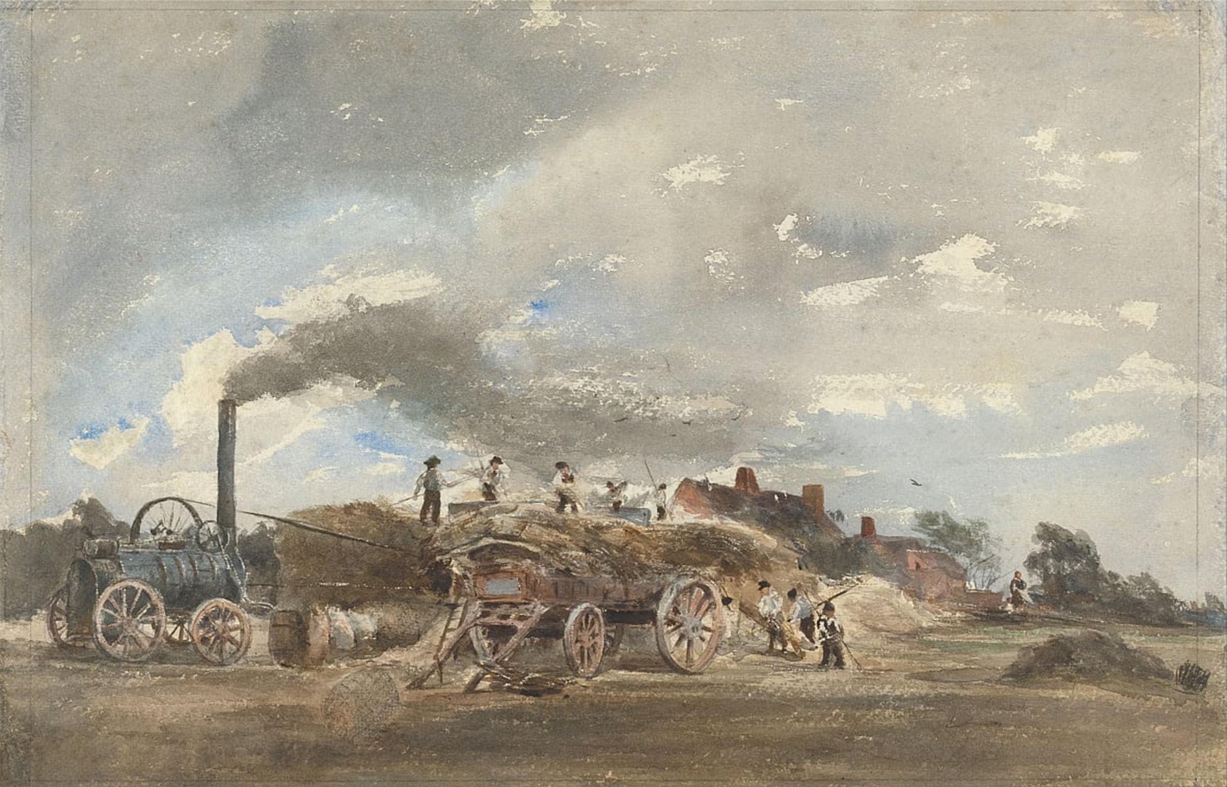 ARTXLXXBN Famous Painting Canvas Artwork Graffiti Print Threshing Corn by Peter De Wint Portrait Canvas Image for Home Decor 60x90cm