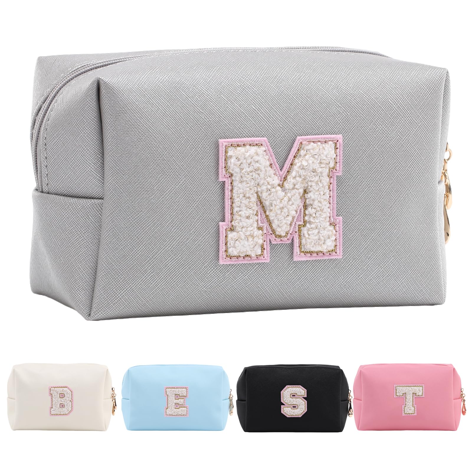 Personalized Makeup Bag,Waterproof Travel Makeup Pouch Cosmetic Bag Birthday Gift for Women Mom，Bride Bridesmaid Cosmetic Bag A-Z — view 99