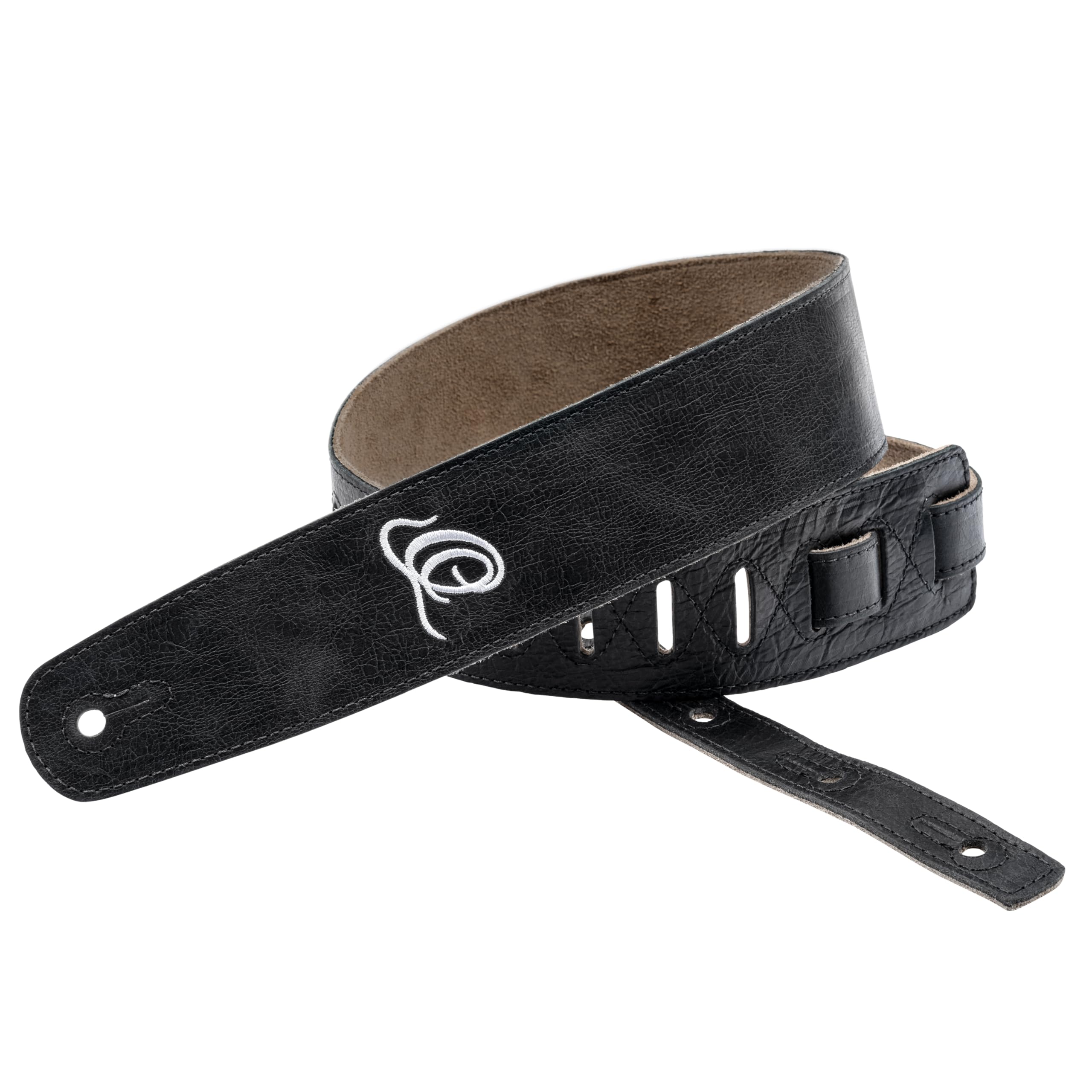 Ortega Guitars Gitarrengurt Länge Verstellbar - Akustik Gitarre / Bass, E-Gitarre, E-Bass - Suede Series - Wildleder, Ash (OSSU-10)