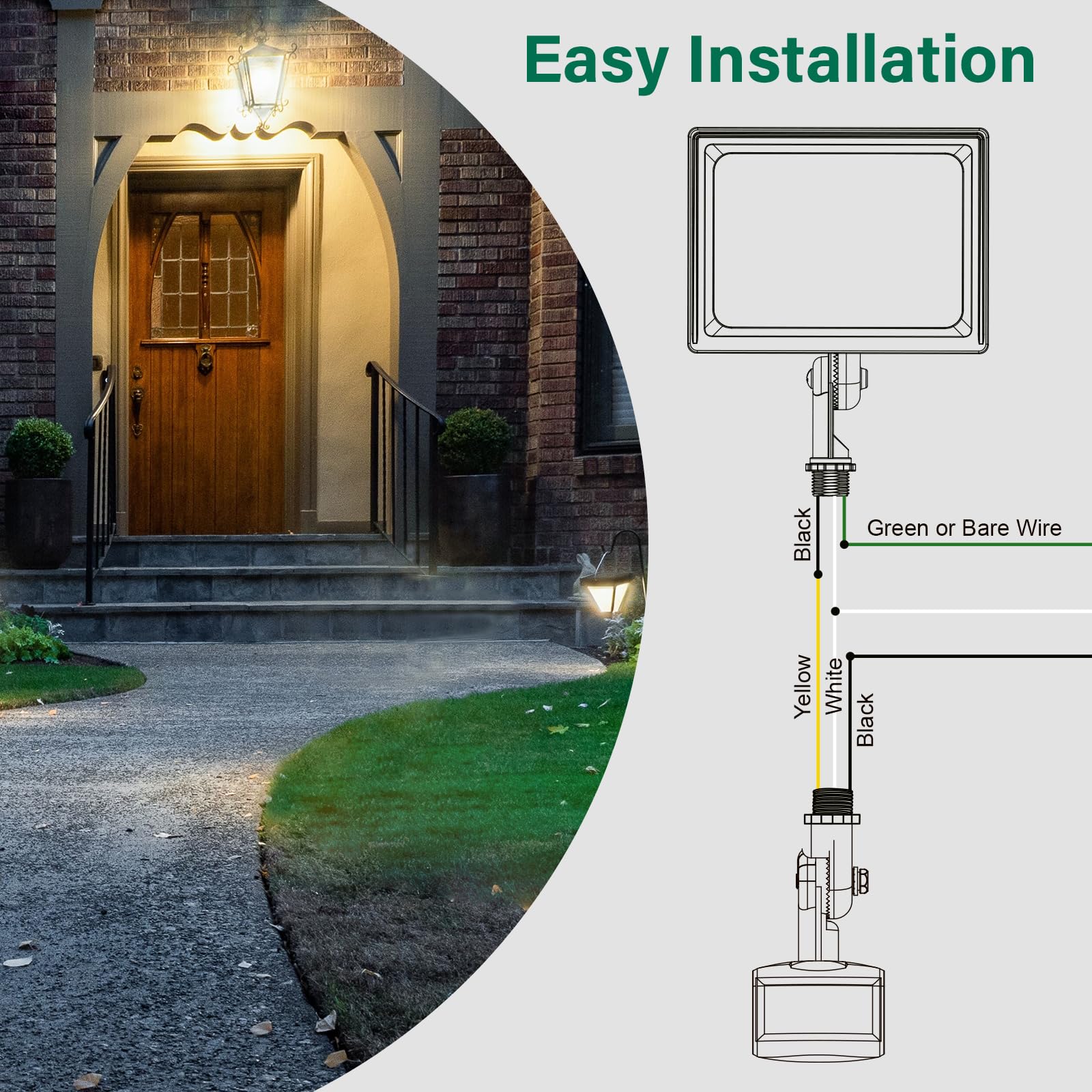Sensor de movimiento, detector de movimiento de repuesto de 180 grados, tiempo ajustable y sensibilidad de detección de hasta 60 pies de rango, 3 modos de trabajo Pir Sensor de movimiento