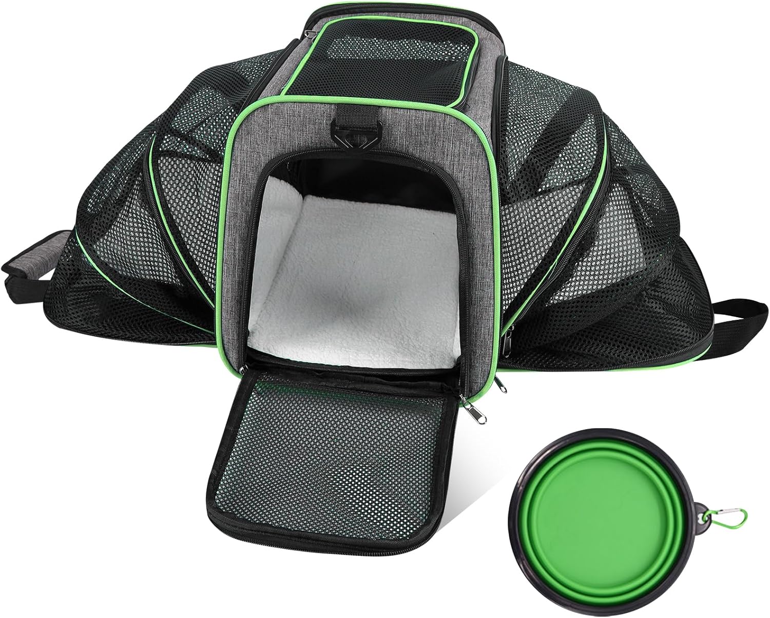 TSA-Approved Expandable Pet Carrier for Cats & Dogs – 17″x11″x11″