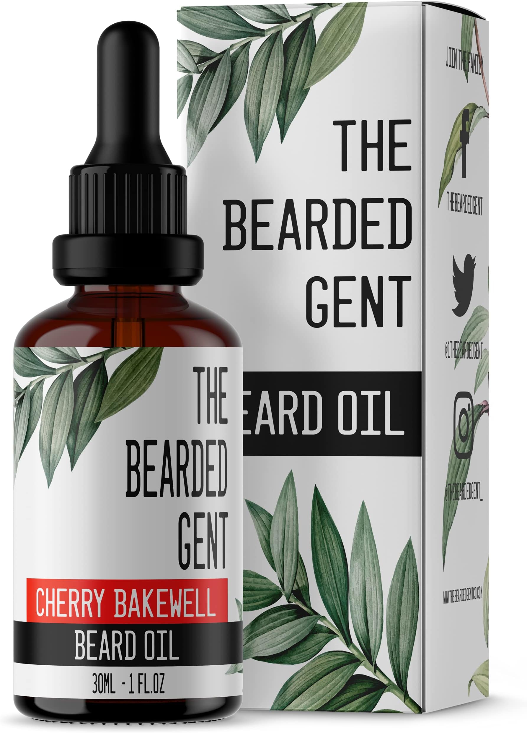 The Bearded Gent Beard Oil - For a Thicker, Softer & Fuller Beard (Cherry Bakewell, 30ml)