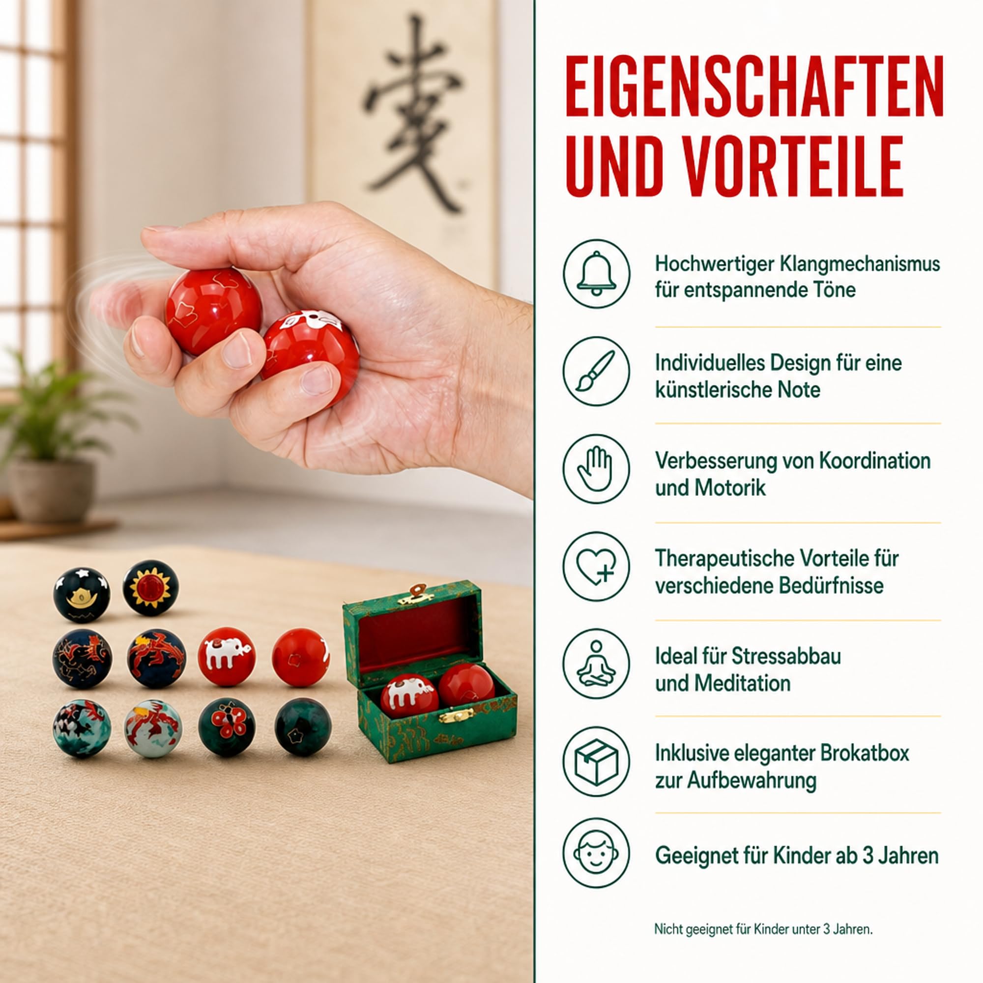 ATC Handels GmbH Qigong bombki, 1 para Ø 4,5 cm