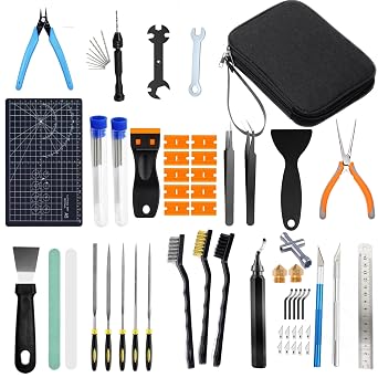 84pcs 3D Printer Tools Kit, 3D Printer Accessories for All FDM/SLA Printers, Include Nozzle Cleaner, Scraper, 5 Types Files, Brushes, Wire Cutter, Engraving Knife, Deburring Tool, 5-in-1 Wrench