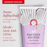 Vista 5 de First Aid Beauty - Exfoliante corporal KP Bump Eraser con 10% AHA, exfoliante para queratosis pilaris con ácidos glicólico y láctico, ayuda a