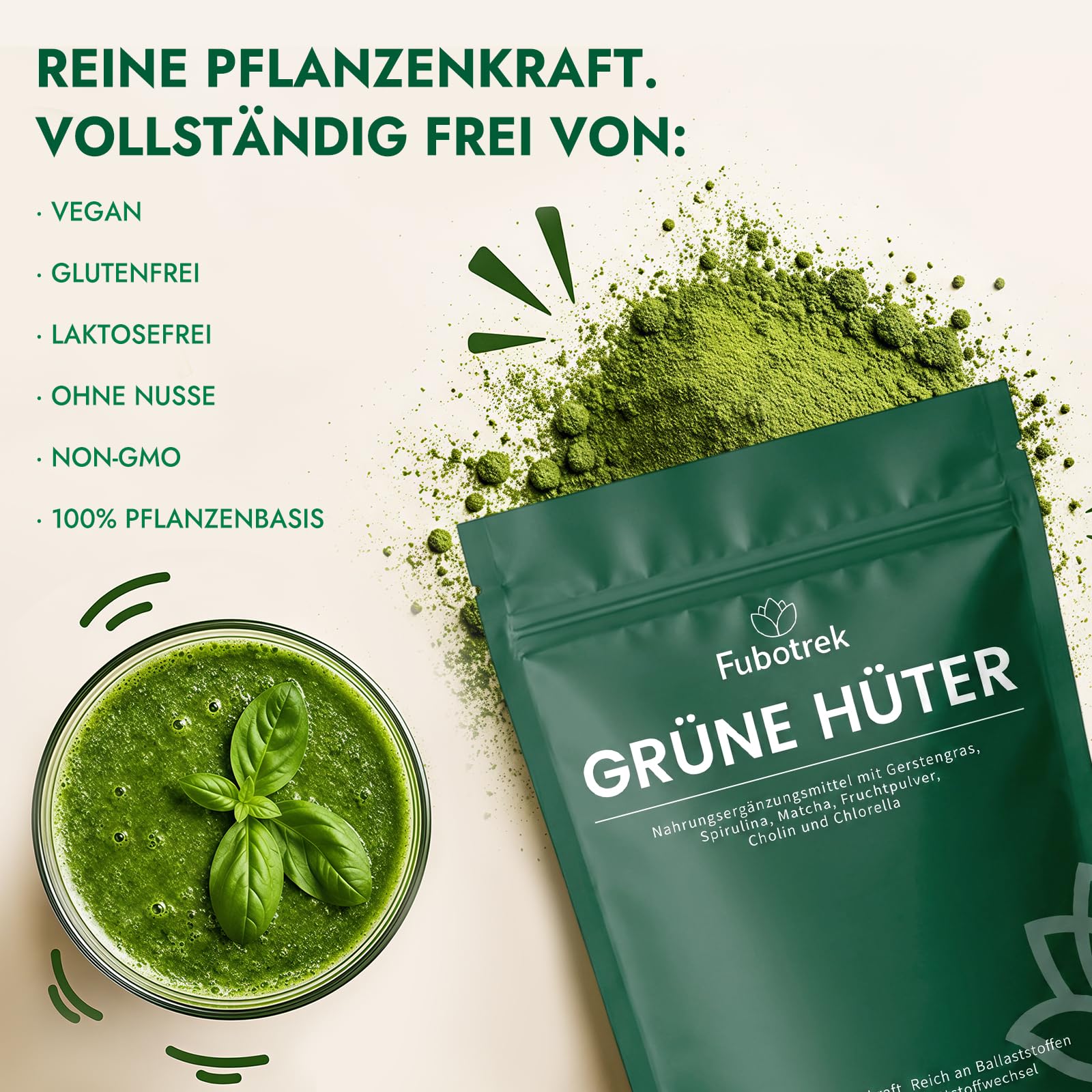 Grüne Entgiftungspulver Helfer,200g Grüner Superfood Pulver Helper Mix mit Matcha, Spirulina, Gerstengras & Heidelbeeren | Ballaststoffreich & Vegan | Greens Pflanzenpulver für Alltag & Ernährun