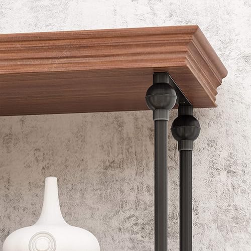 Miniatura 5 de Great Deal Furniture Alma - Estantería industrial de madera con 5 estantes, nogal oscuro y negro