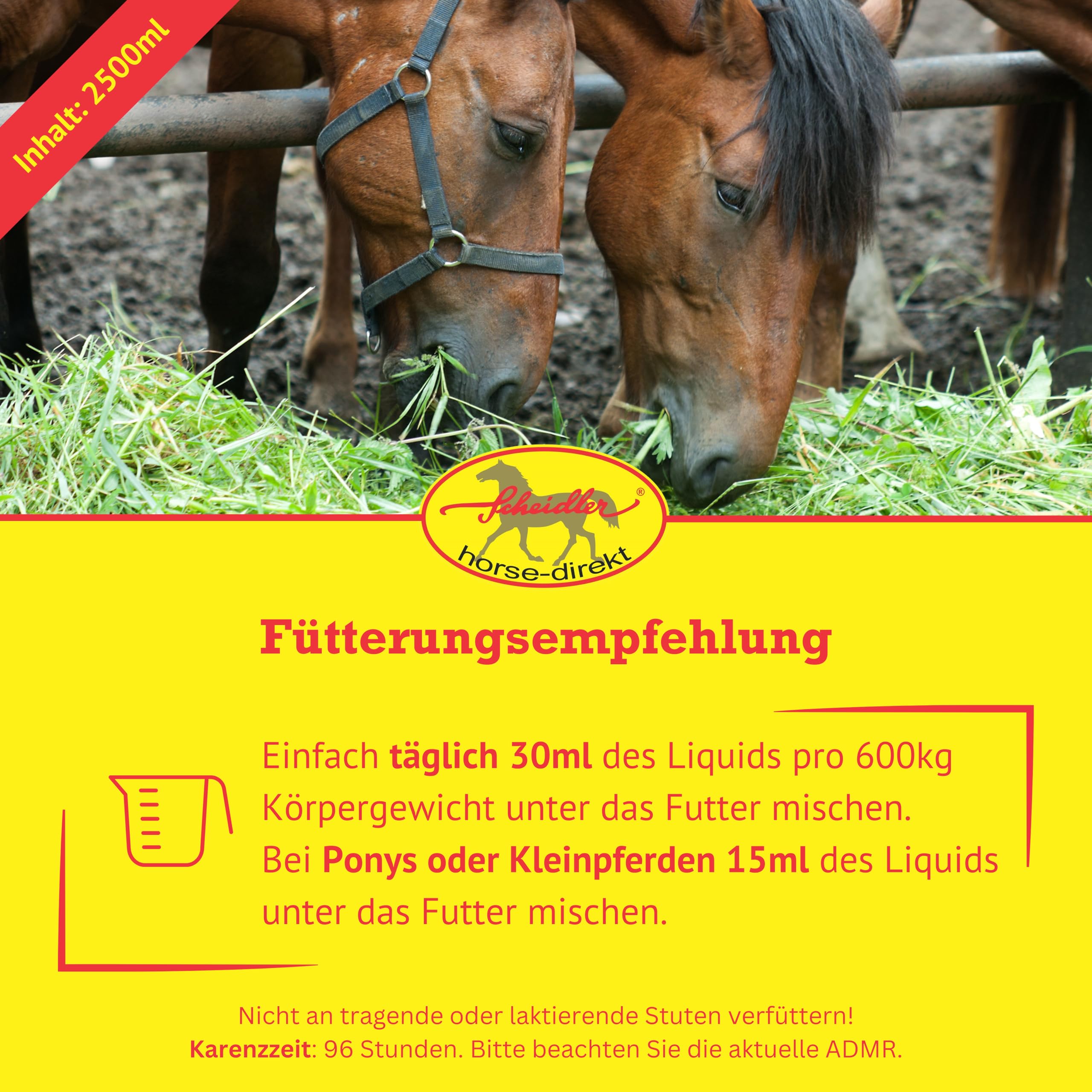 Scheidler horse-direkt Ingwer-Teufelskralle Liquid für Pferde 2500ml – Natürliches Ergänzungsfutter – Alternative zu Pulver/Pellets – Premium Sud aus Teufelskralle- Qualität aus Deutschland