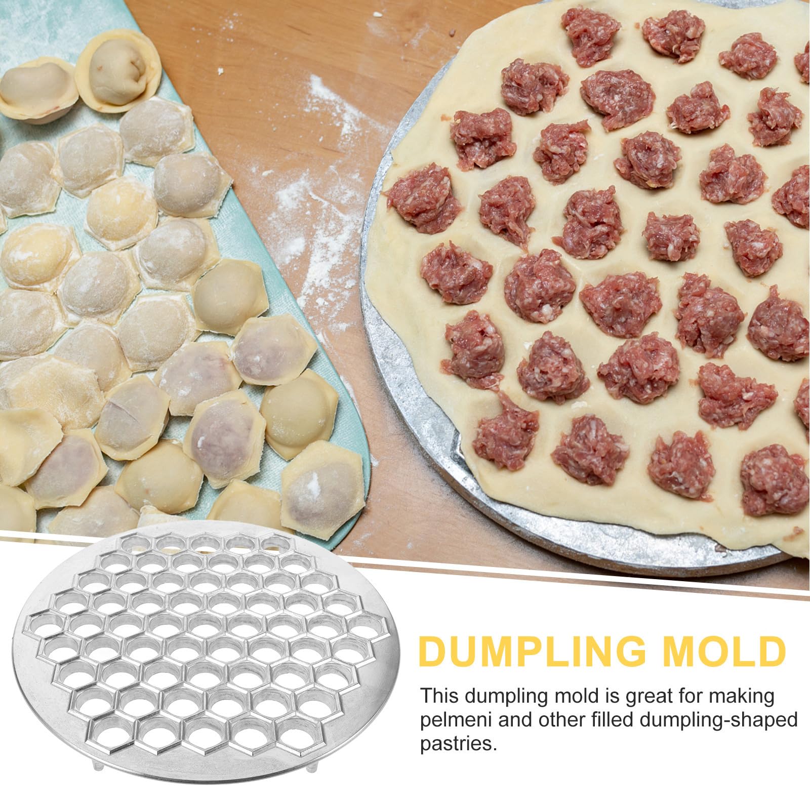 Molde para Empanadillas de 61 Huecos en Aleación de Aluminio, Plata