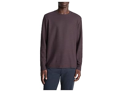 Vince Pima Pique Stripe Long Sleeve Crew Men