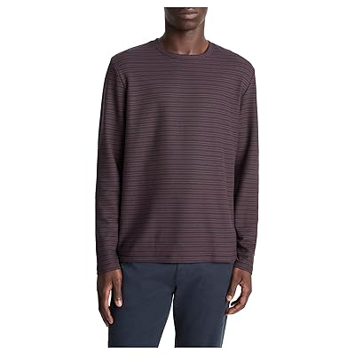 Vince Pima Pique Stripe Long Sleeve Crew Men
