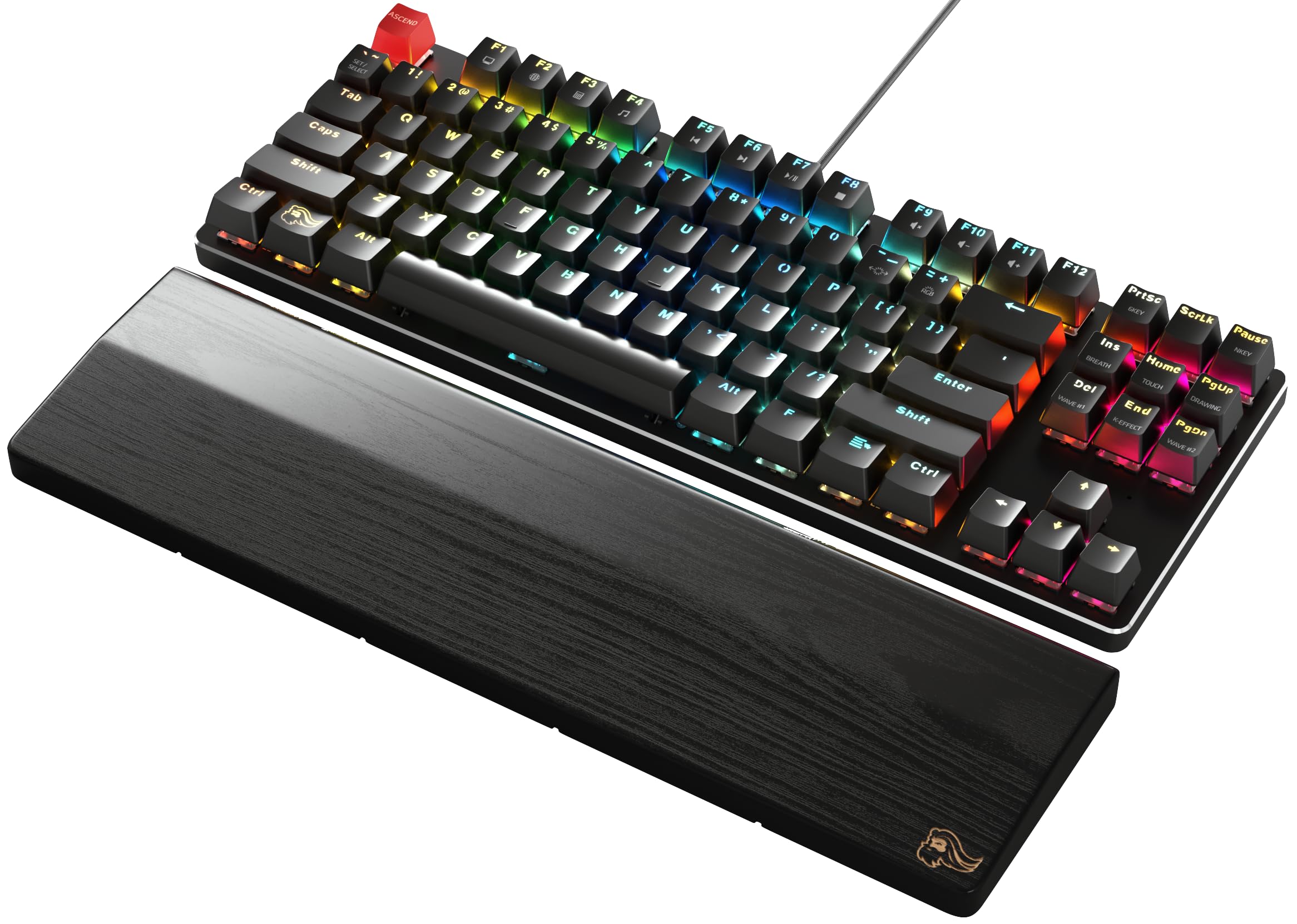 GLORIOUS Reposamuñecas de Madera Fresno Blanco Antisudor Jugar TKL (Onyx)