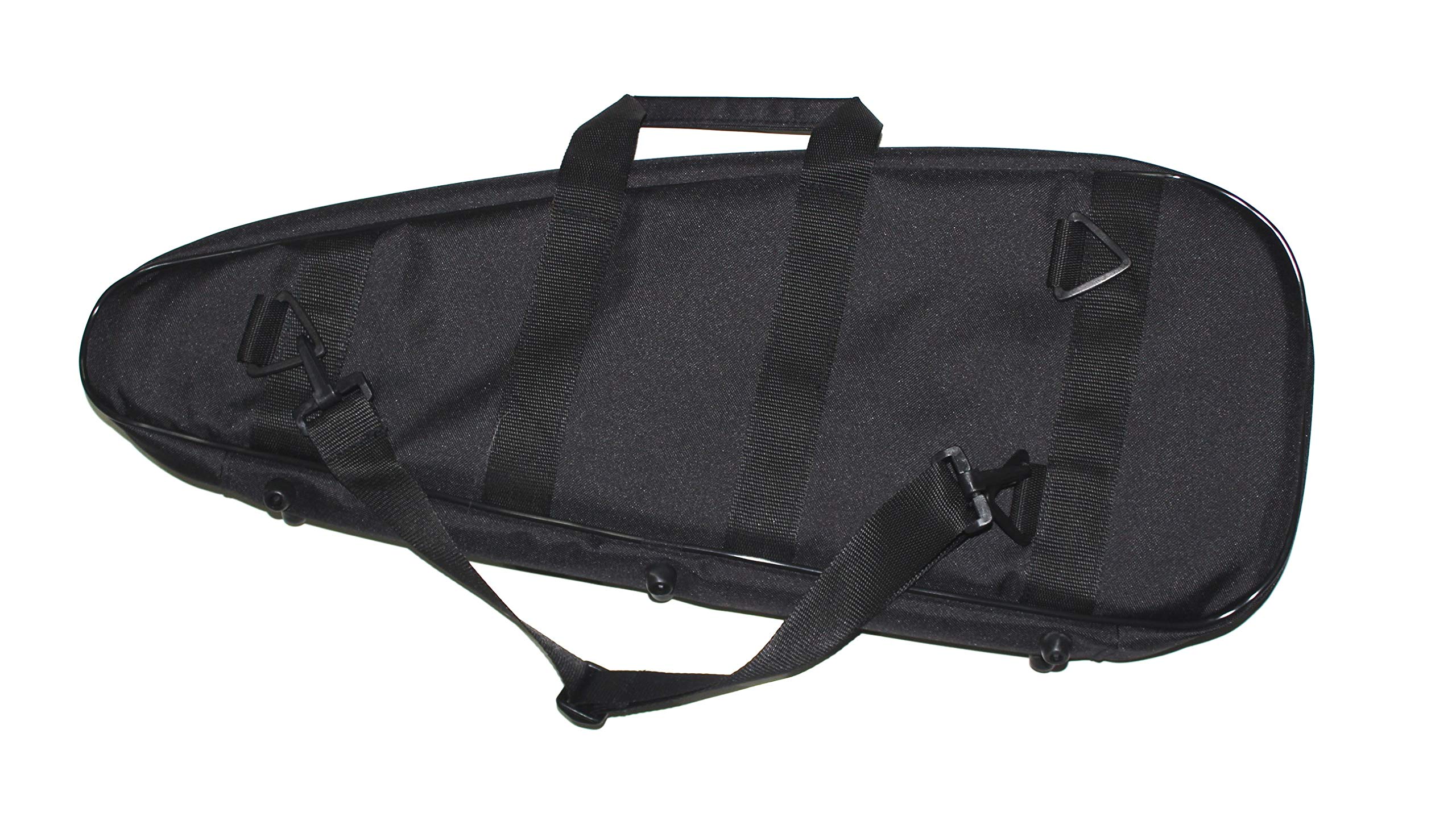 Estuche acolchado para el transporte de la gaita. El instrumento entra separando el ronco entre la prima y la segunda.