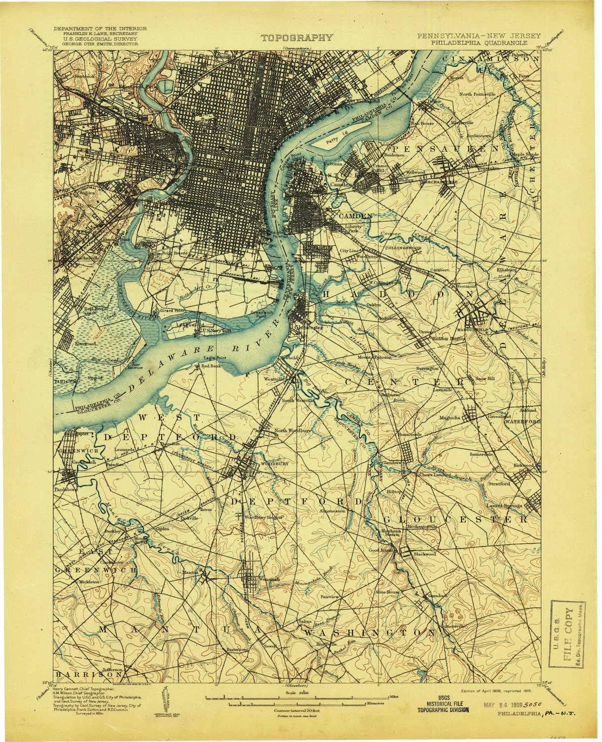 Topographic Map Of Philadelphia Amazon.com : Yellowmaps Philadelphia Pa Topo Map, 1:62500 Scale, 15 X 15  Minute, Historical, 1898, Updated 1919, 20.4 X 16.5 In - Polypropylene :  Sports & Outdoors
