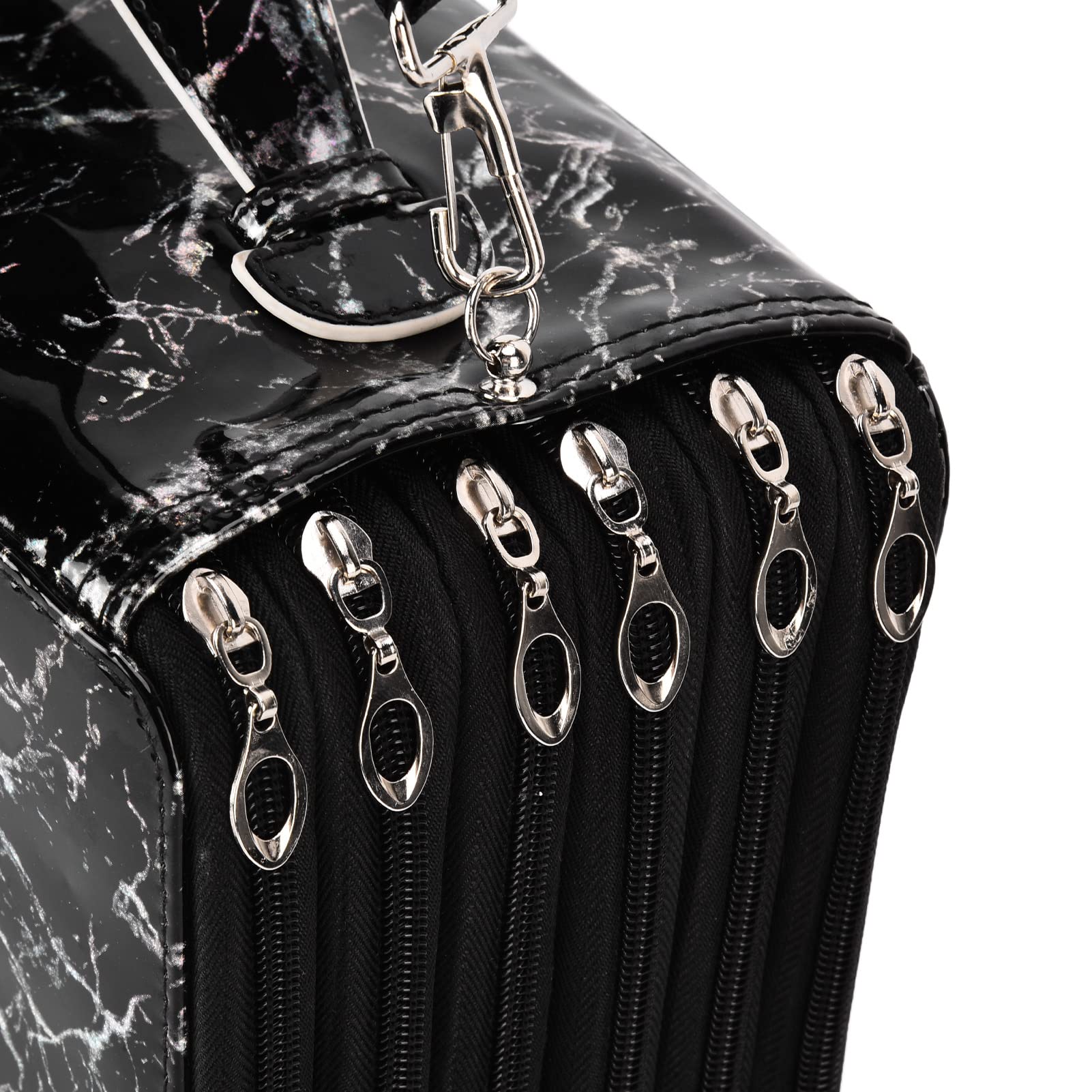 Astuccio per matite, cerniera lucida Sentiti a tuo agio Portapenne integrato Scatola di cancelleria per la stanza della pittura per la casa all'aperto(Nero)