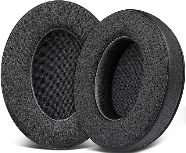 Reemplazo de almohadillas de tela de malla SOULWIT para HyperX Cloud 1/2/3/Pro/Core/, serie Cloud Alpha/Flight/Stinger, serie CloudX Stinger/Flight Headset - Negro