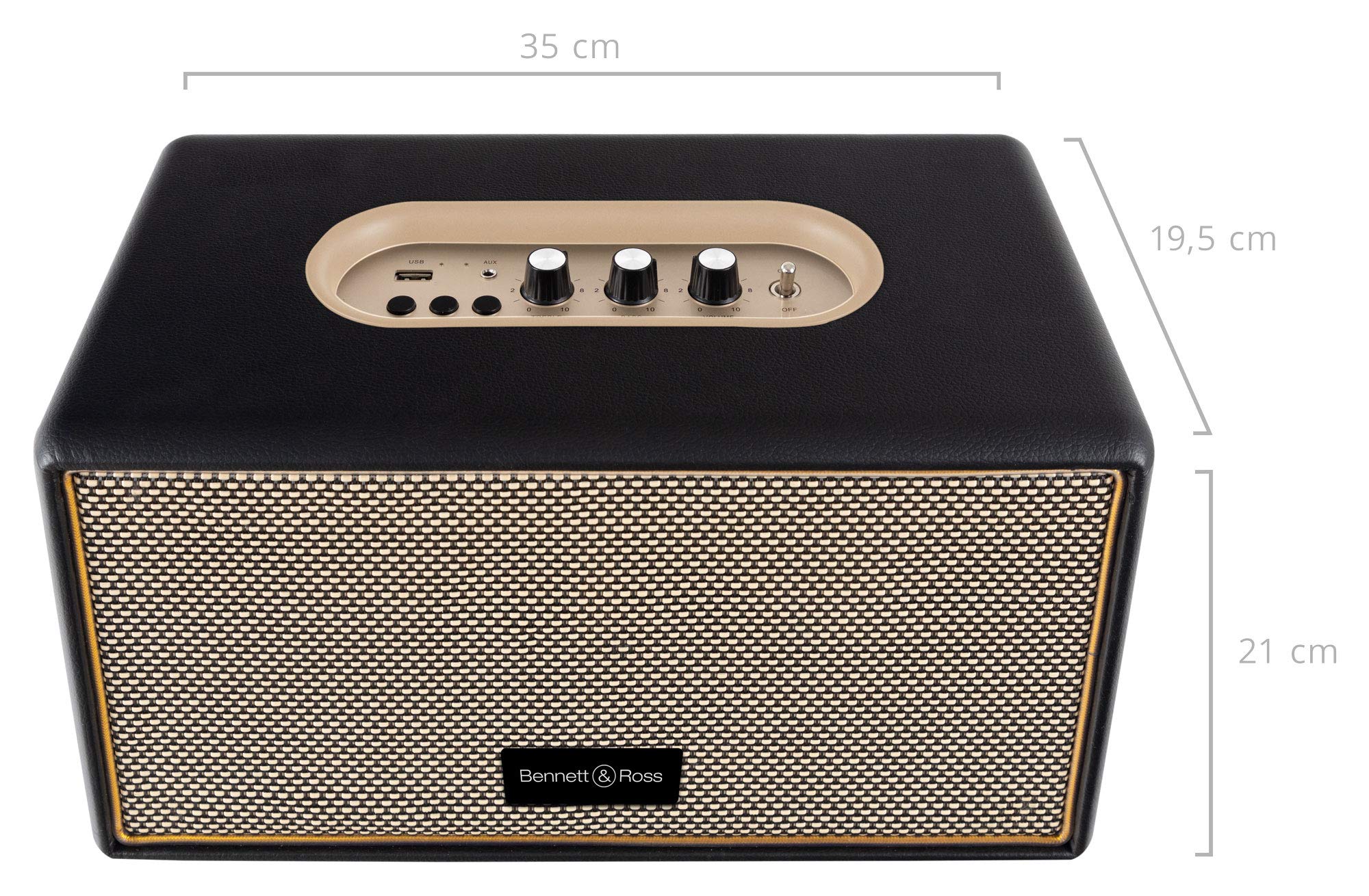Rocktile GP-10 / BB-860A Gitarren Amp Set - Kopfhörerverstärker mit 6 hochwertigen Amp-Models und weiteren Funktionen - Bluetooth® Lautsprecher mit Akku - 5" Fullrange Lautsprecher - Schwarz