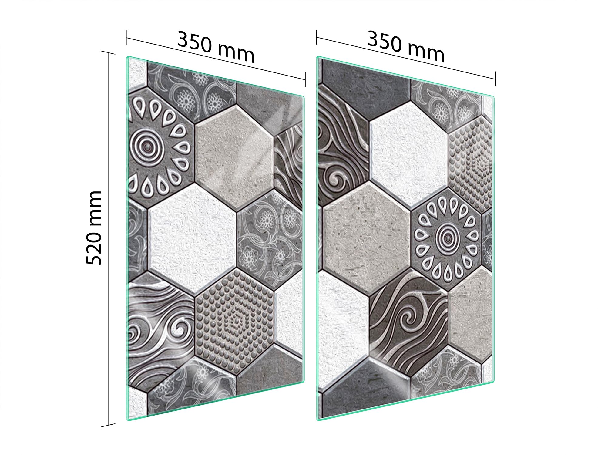 Copri Piano Cottura 35x52 Vetro Ceramica - 2 Pezzi Tagliere Elegante