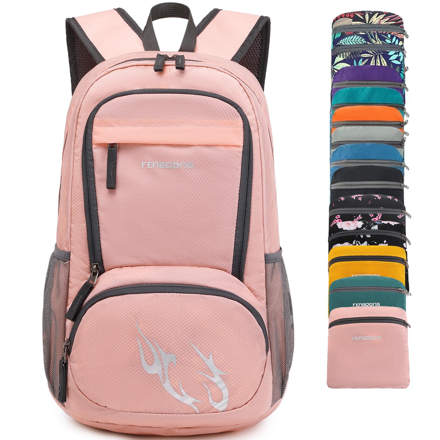 FENGDONG35L Lightweight Foldable Waterproof Packable Travel Hiking Backpack Daypack for men women Pink, A11-pink, 35L, Outdoor