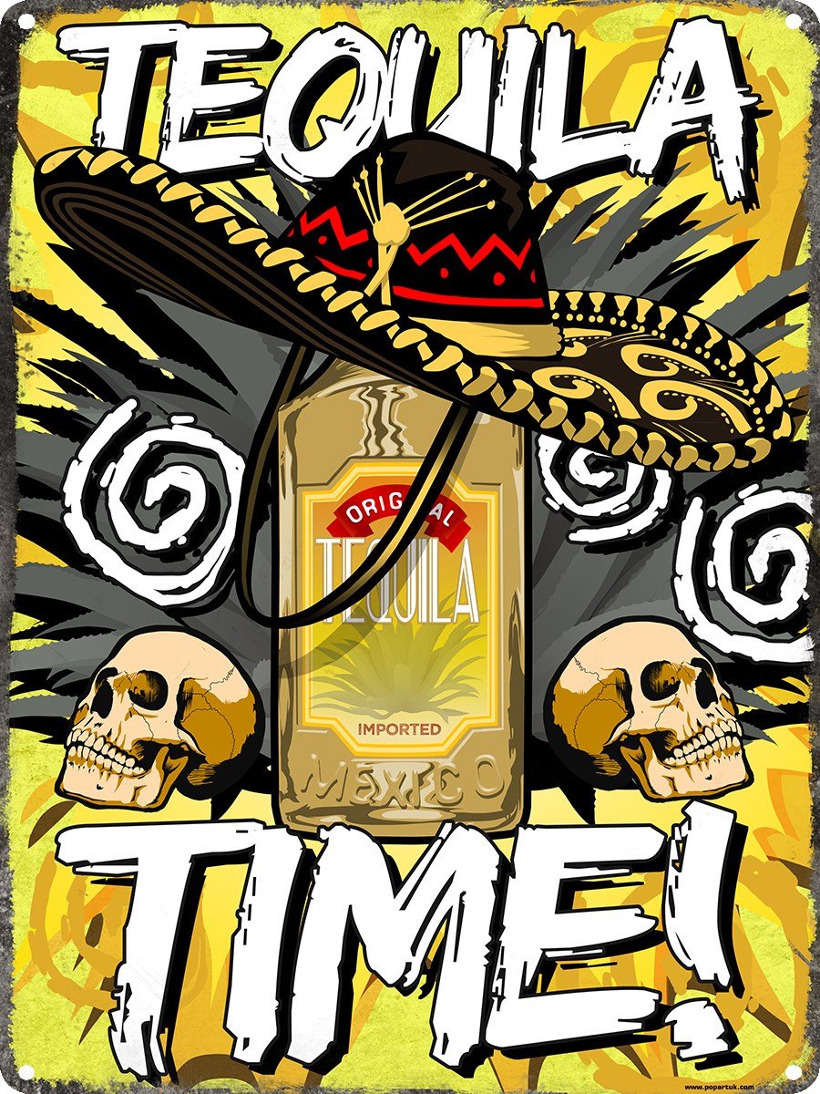 Grindstore Nc Tequila Time Tin Sign 30.5X40.7cm