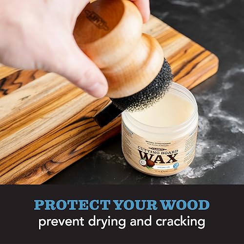 Miniatura 5 de CLARK'S Cera para tabla de cortar, mantequilla de madera 2 en 1 y aceite de coco orgánico con cera de abejas para utensilios de cocina de madera