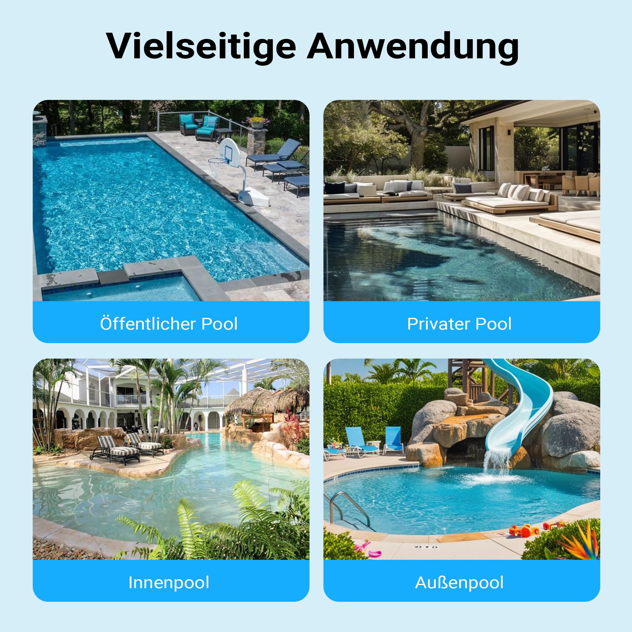 Wiltec Poolpumpe 16800 l/h 567 W für 67-100m³ Pools, Schwimmbadpumpe mit 10,5 m Förderhöhe, Umwälzpumpe für Schwimmbecken
