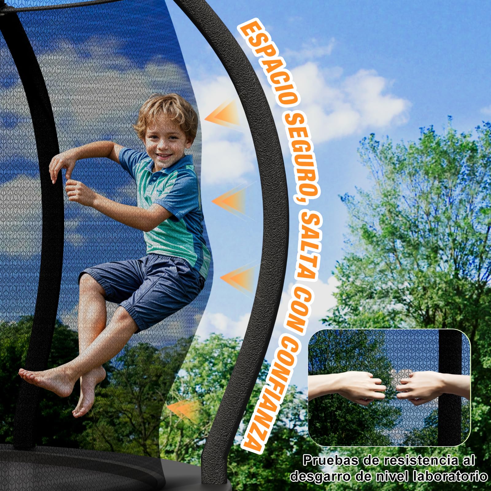 Devoko Trampolín Exterior Ø366cm Carga 160kg Estructura Robusta para Niños y Adultos