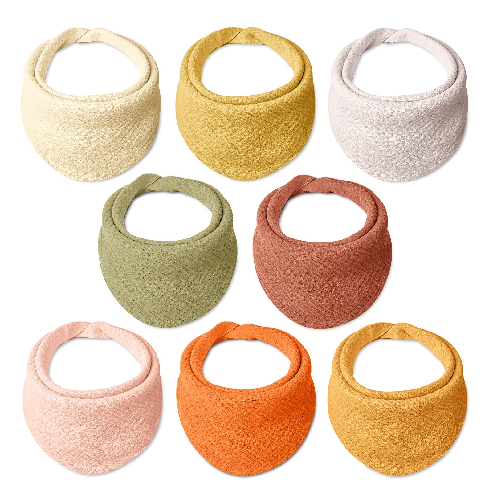 lulumoon Lätzchen Baby Absorbierende Dreieckstuch: 4-lagiges Verdicken Musselin Halstuch baby - Großformatig Quadratisch Ersetzt Waschlappen Baby