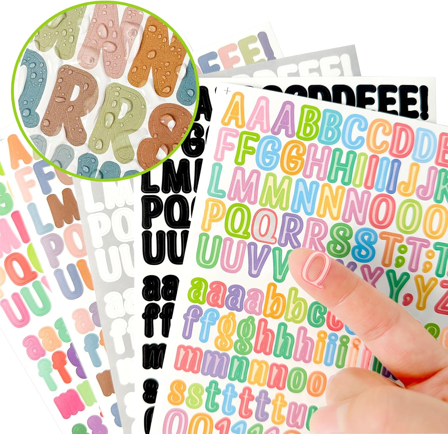 4680 Letter Stickers 30 Sheets Alphabet Stickers 0.5in Vinyl Self-Adhesive Number Alphabet Stickers, Mailbox Numbers Labels DIY Crafts Art Making, Decals for Sign,Notebook (A4,Multiple Colors)