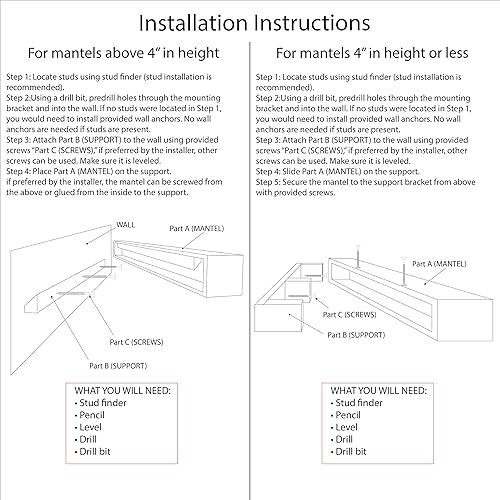 Miniatura 9 de Chimenea de chimenea, rústico, estante, manto flotante, madera real, viga, URBANDI (marrón oscuro, 60 pulgadas de largo x 6 pulgadas de alto x 8