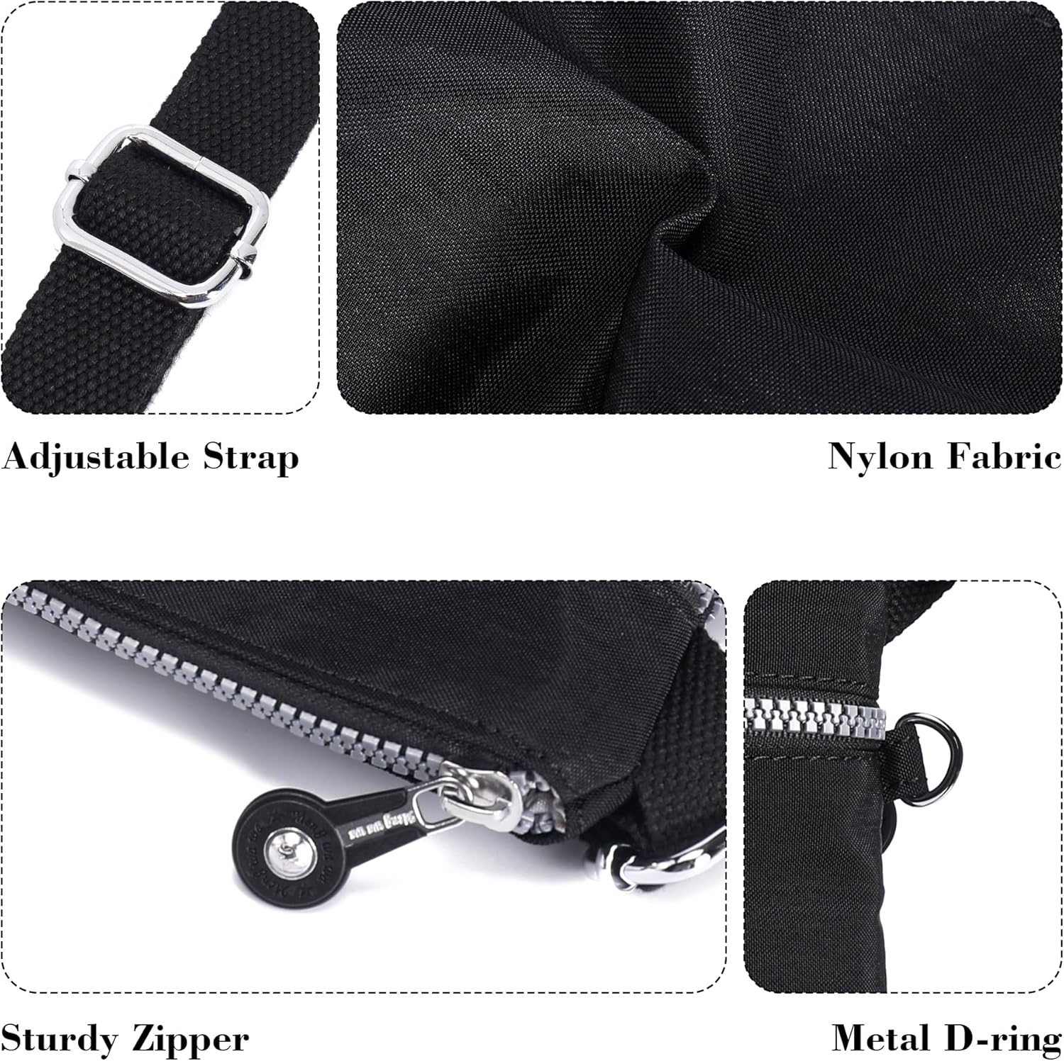 AOCINA Nylon Crossbody Bags for Women Multi Pocket Small Cross Body Purse Lightweight Travel Phone Purses Shoulder Handbags - Image 6