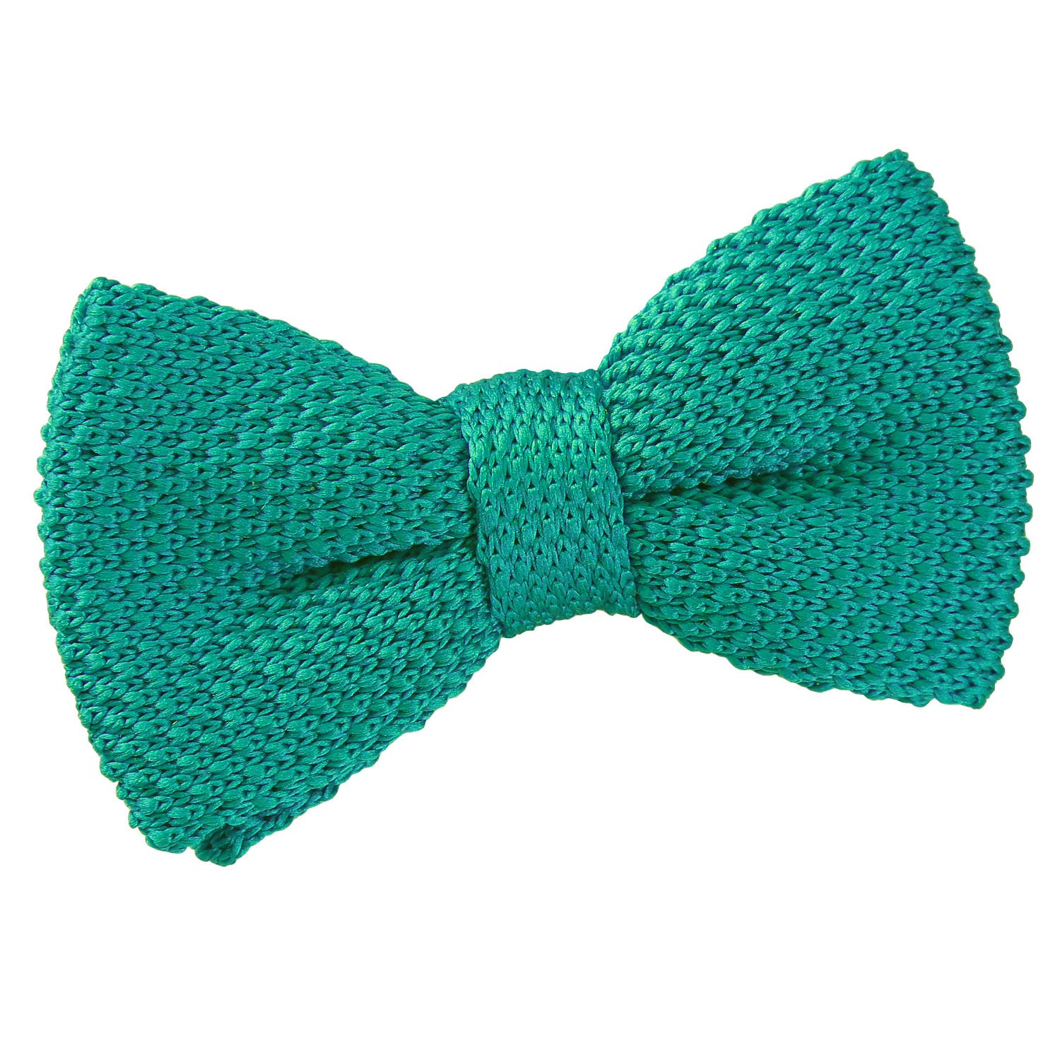 DQT Boys Plain Knitted Pre-Tied Bow Tie – Wedding Pageboy Formal Bowtie - Teal