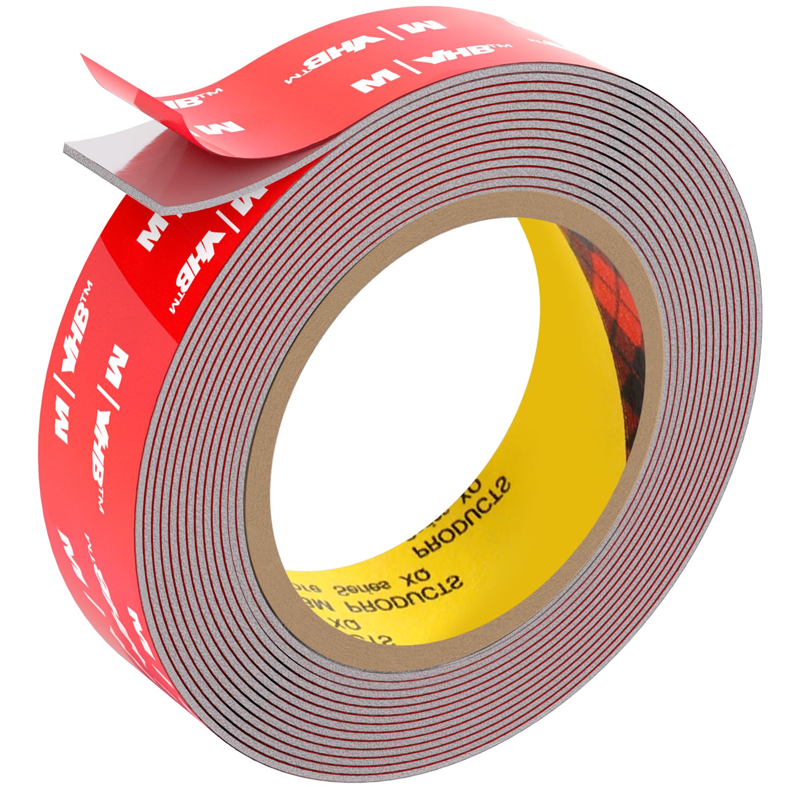 Doppelseitiges Klebeband Extra Stark, Schaumstoffband Klebeband, Montageklebeband Wasserfest und Hochtemperaturbeständig für Auto, LED-Lichtband, Heim - und Bürodekoration, Grau (15.4FT×0.98IN)