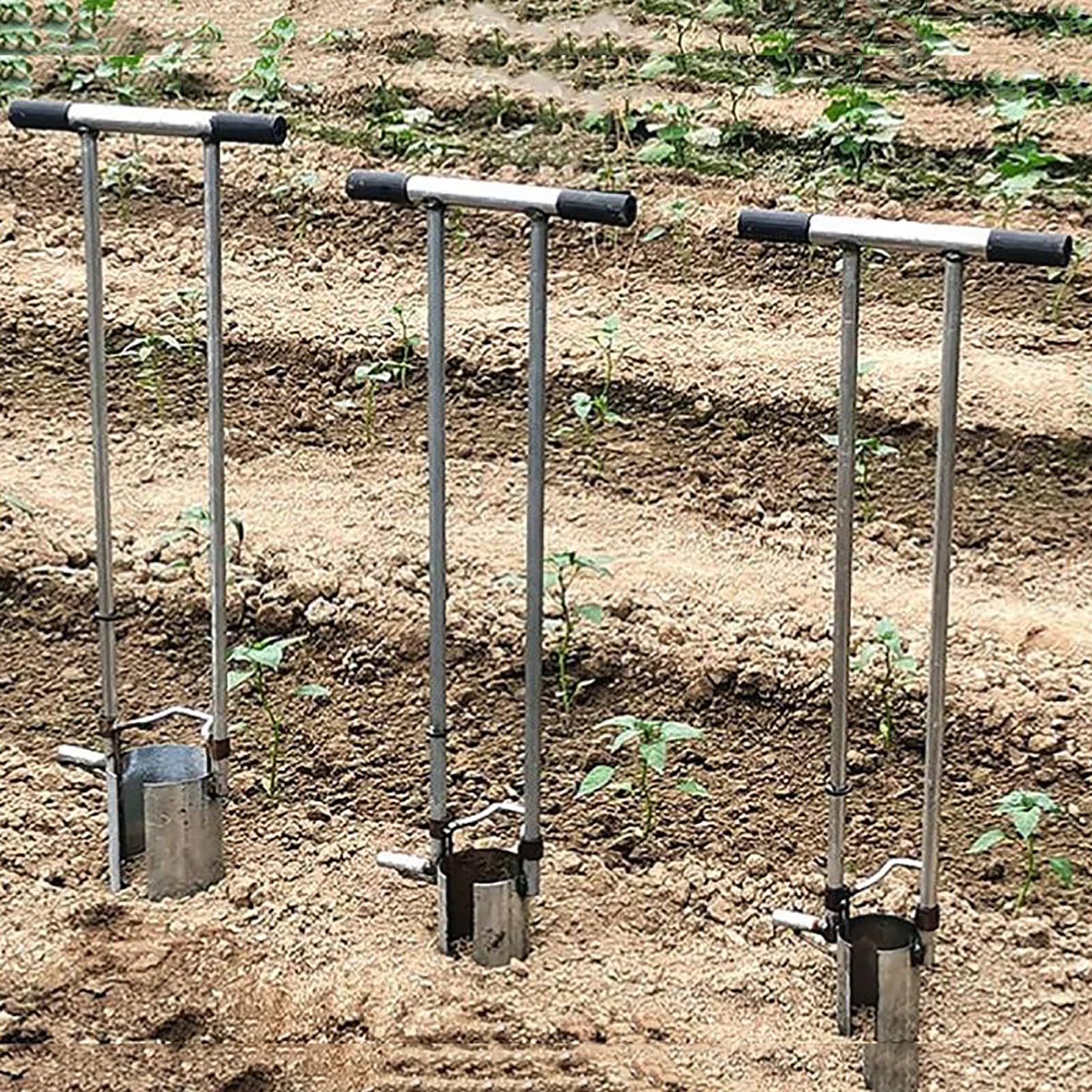 FAXIOAWA Trapiantatrice per piantine di Fiori Strumento per piantare Verdure trapiantatrice per alberelli Multifunzionale agricola in Acciaio Inossidabile