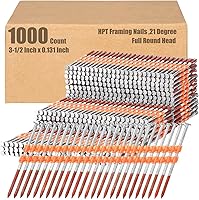 Vista 12 de Therwen 1000 unidades clavos de marco de 21 grados de cabeza redonda completa con anillo de clavos galvanizados en caliente con fila fija