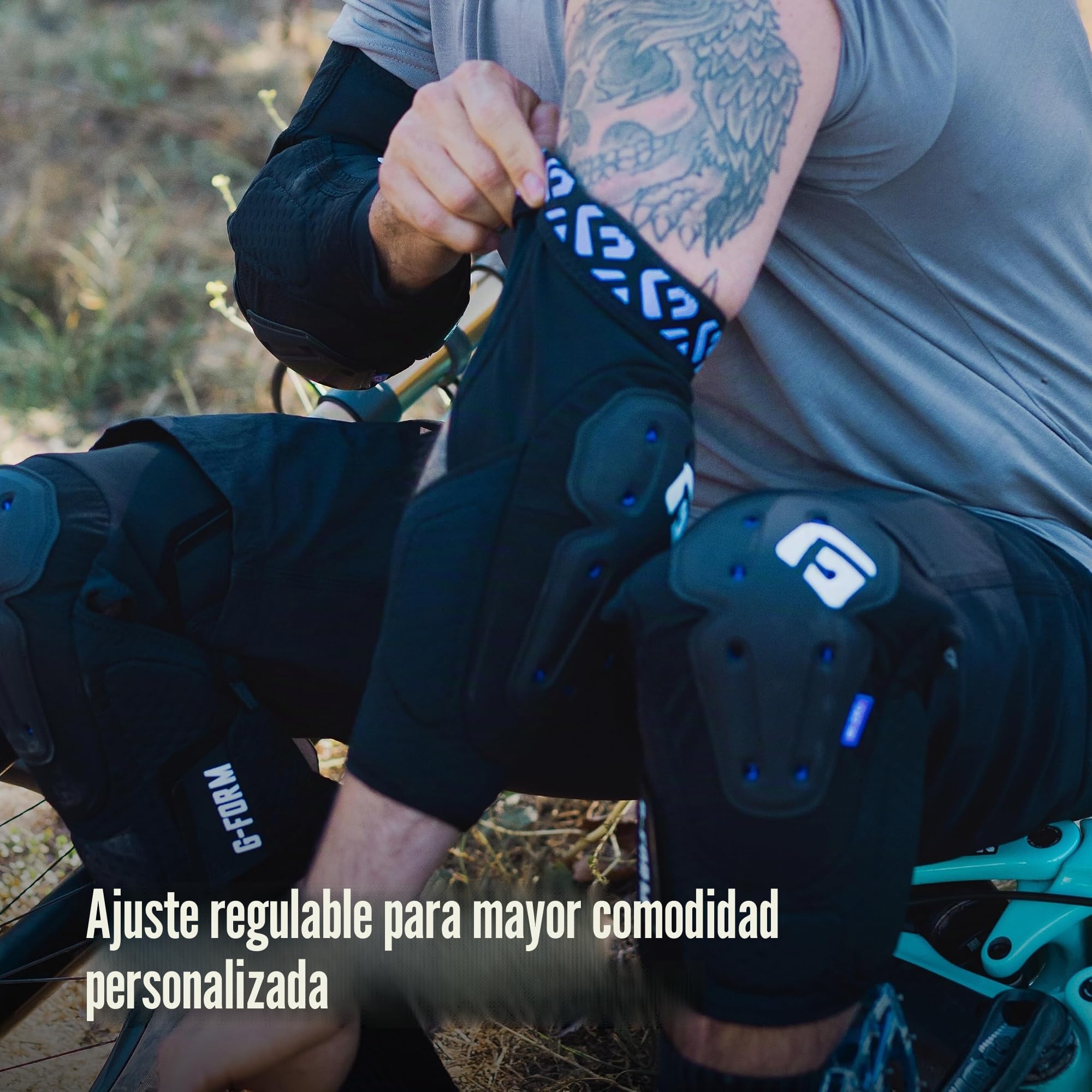 G-Form Mesa Coderas, Negro, Adulto Mediano | con Protecciones para MTB, Ciclismo, Skateboarding, Lavables a Máquina