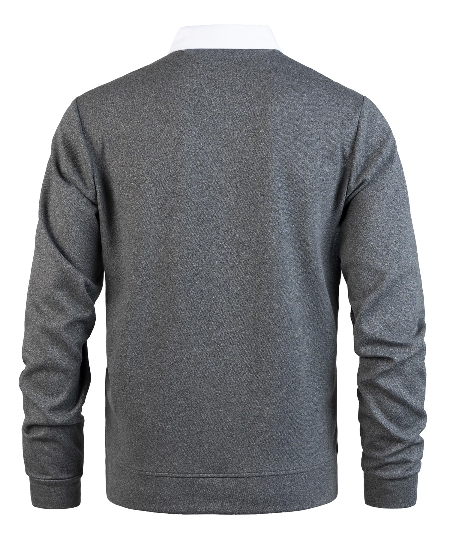Uomo Maglione e Camicia 2 in 1 Scollo a V Maglia a Maniche Lunghe Pullover Lavorato a Maglia con Il Colletto di Camicia Maglioncino da Uomo