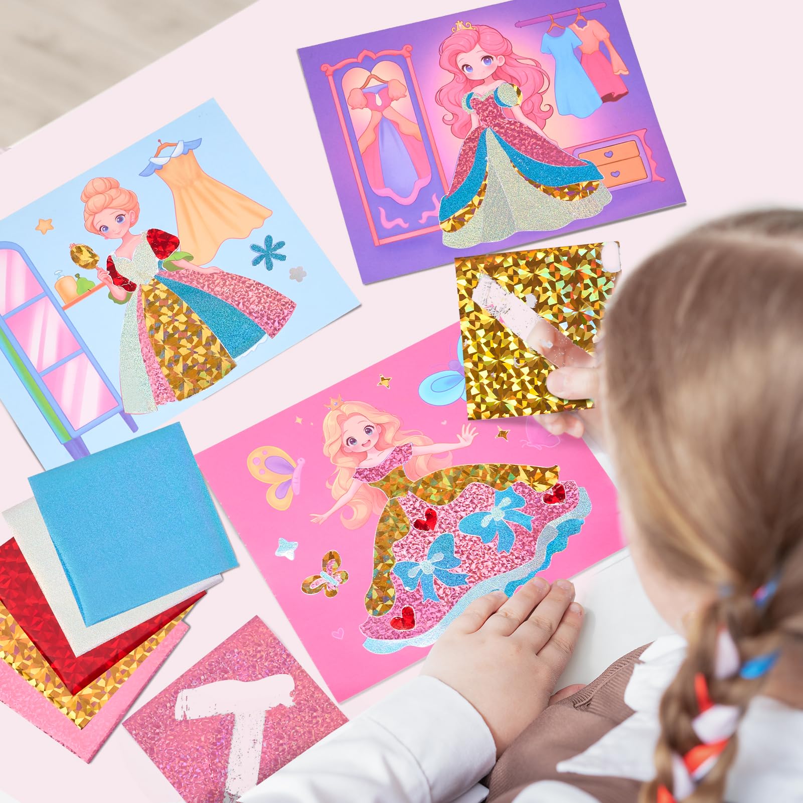 JoyCat Libros para colorear con agua, Actividad de arte y manualidades, Arte sin desorden de Princesa para niños de 4 a 8 años, Kits y suministros creativos, Actividad DIY, Regalos para niñas y niños
