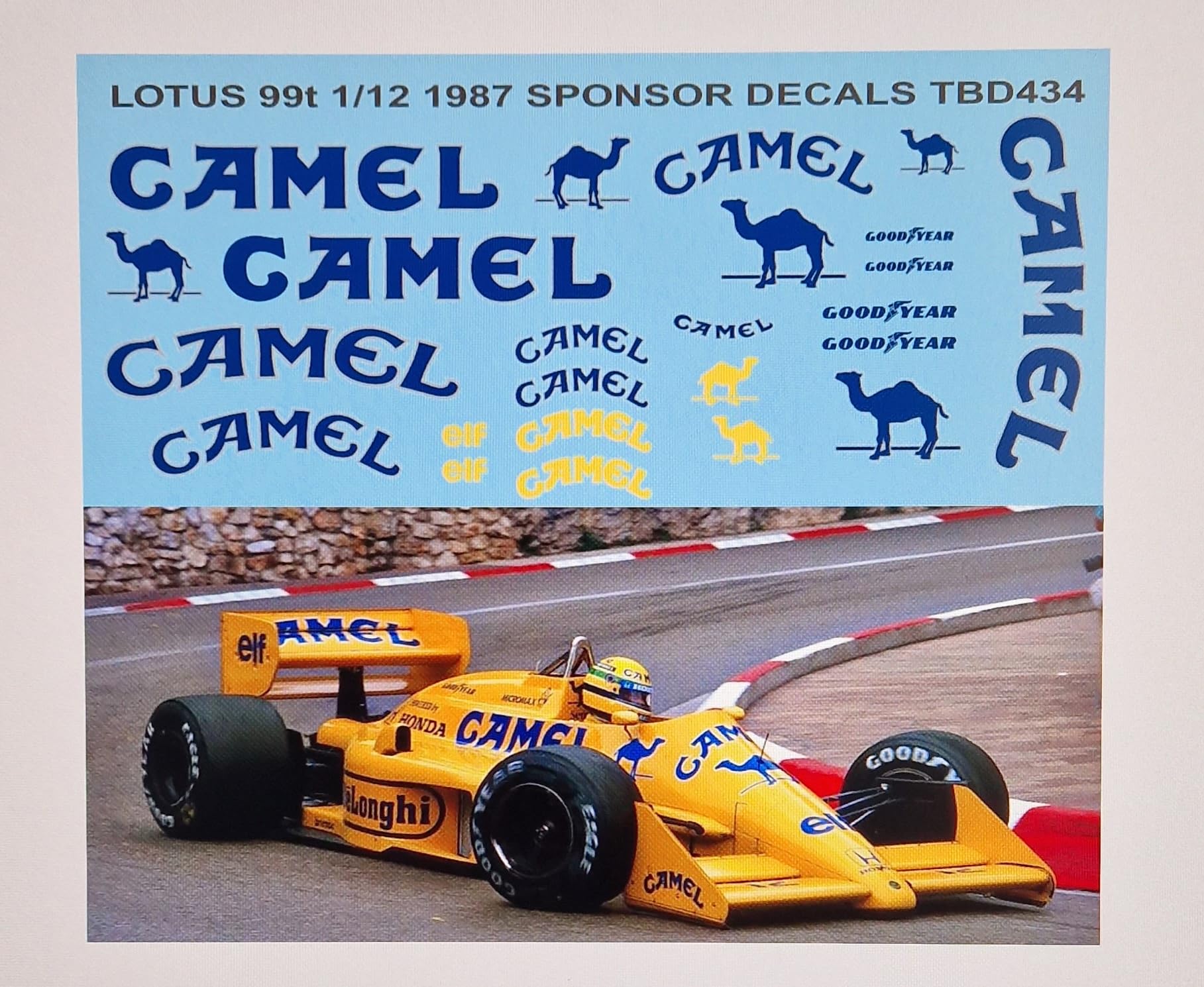 Generico 1/12 Tobacco Decals for Lotus 99T Ayrton Senna Satoru Nakajima Decal TBD434