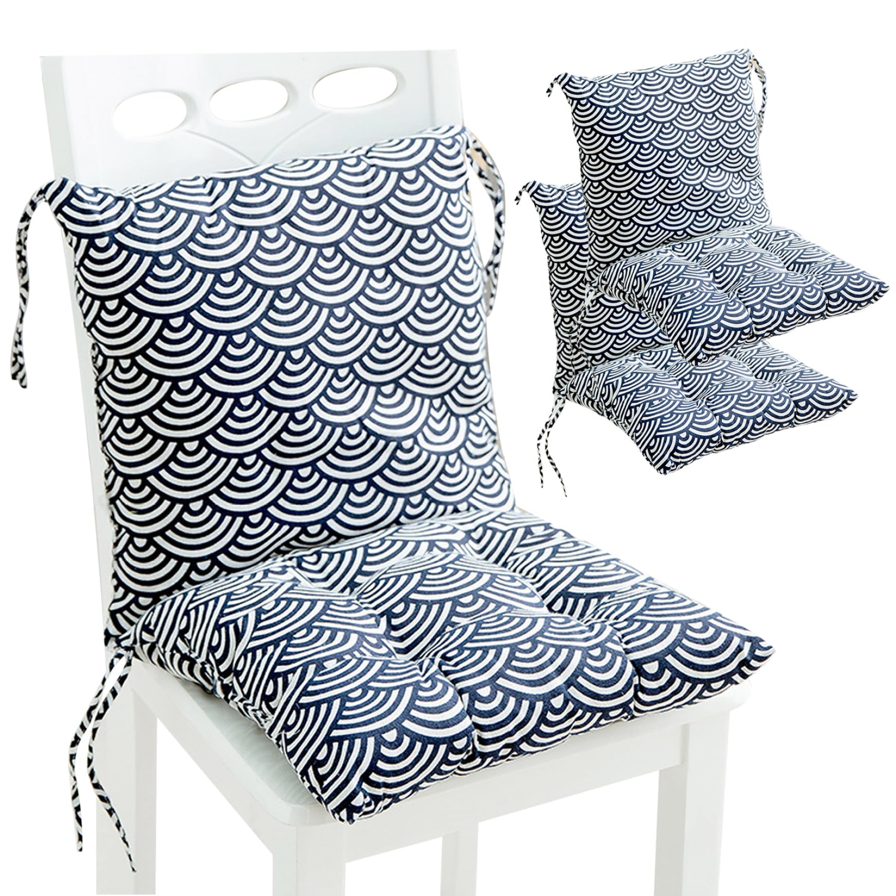 Coussin Chaise en Osier Respirant, Coussin de Chaise de Jardin avec Dossier