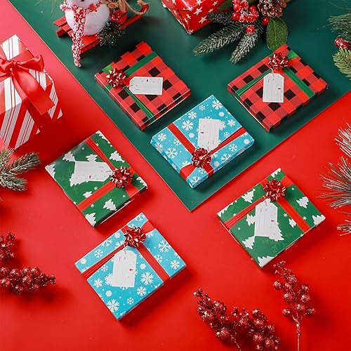 Miniatura 10 de Outus Caja para tarjetas de regalo de Navidad con lazos y etiquetas, tarjetas de regalo de Feliz Navidad, cajas de regalo mini cajas de regalo para