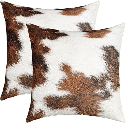 Juego de 2 fundas de almohada con estampado de vaca de las tierras altas de 24 x 24 pulgadas para mujeres adultas, fundas de almohada de granja de