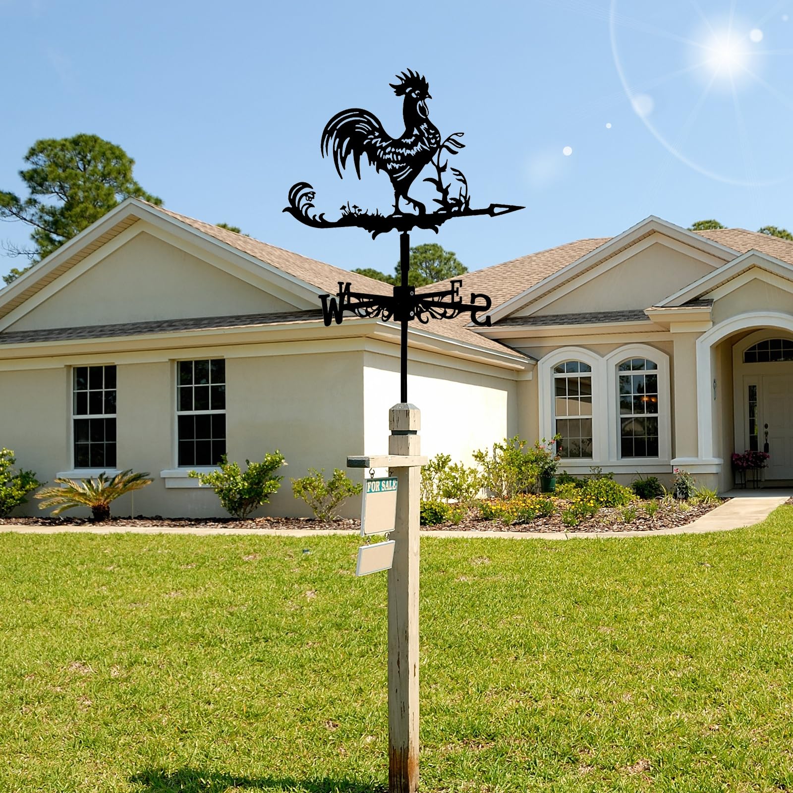 Girouette de Jardin Girouette en Métal Weather Vane Girouette de Toit pour Extérieur, Jardin, Toit, Paddock, Décoration