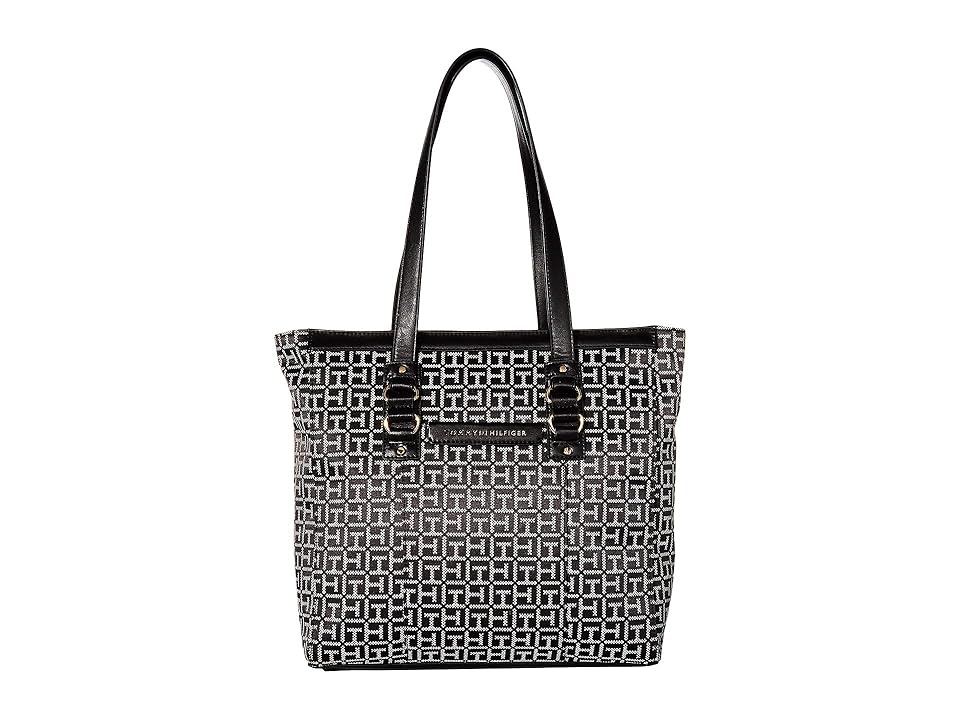 

Tommy Hilfiger Holborn Monogram Tote (Black/White) Handbags