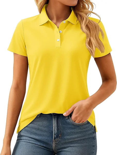 MAGCOMSEN Women's Polos Golf Shirts Short Sleeve UPF 50+ Collared Shirt Quick Dry Tennis Work Athletic Tops